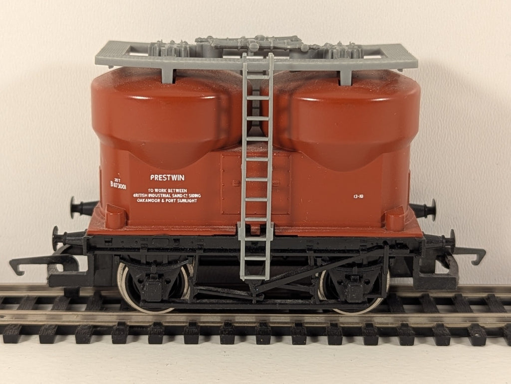 Hornby R723 Prestwin Twin Silo Wagon B873001 BR Bauxite OO Gauge