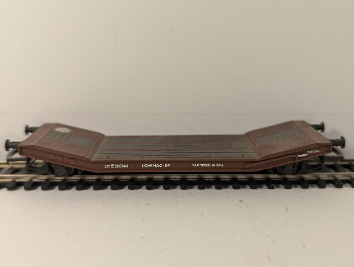 Hornby OO Gauge Lowmac-EP Flat Wagon Goods Wagon E260864 BR Bauxite R233