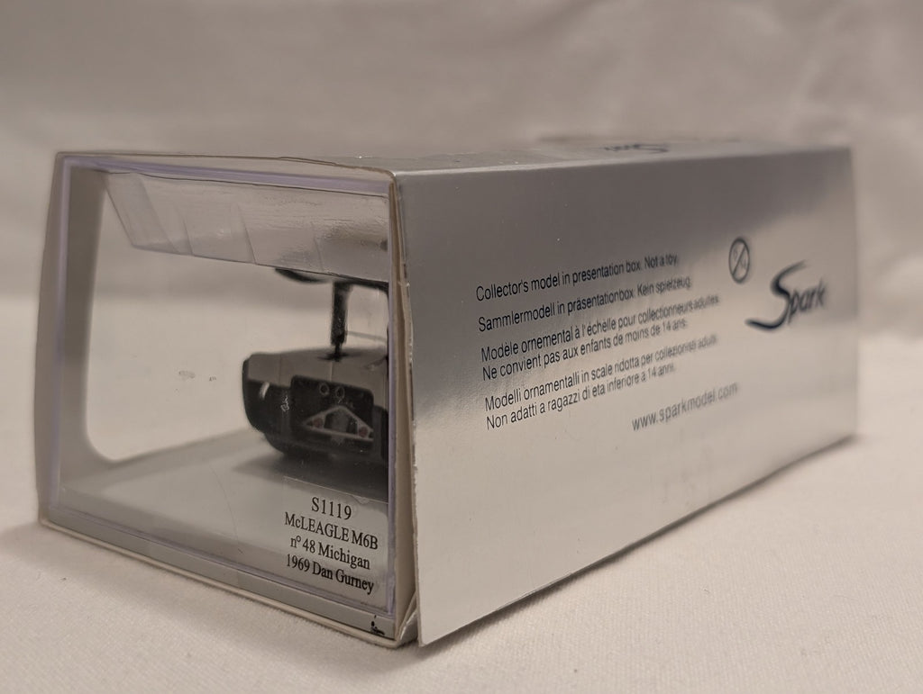 Spark McLeagle M6B nº48 Michigan 1969 Dan Gurney Model Car Olsonite Black S1119