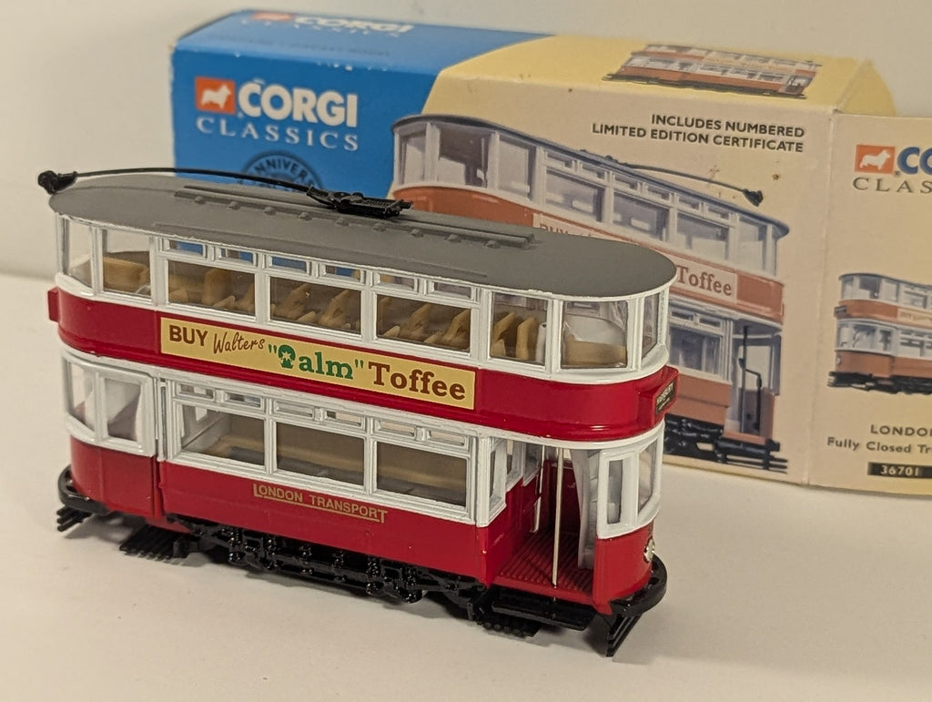 Corgi Classics London Fully Closed Tram Set 35 London Transport Red & White