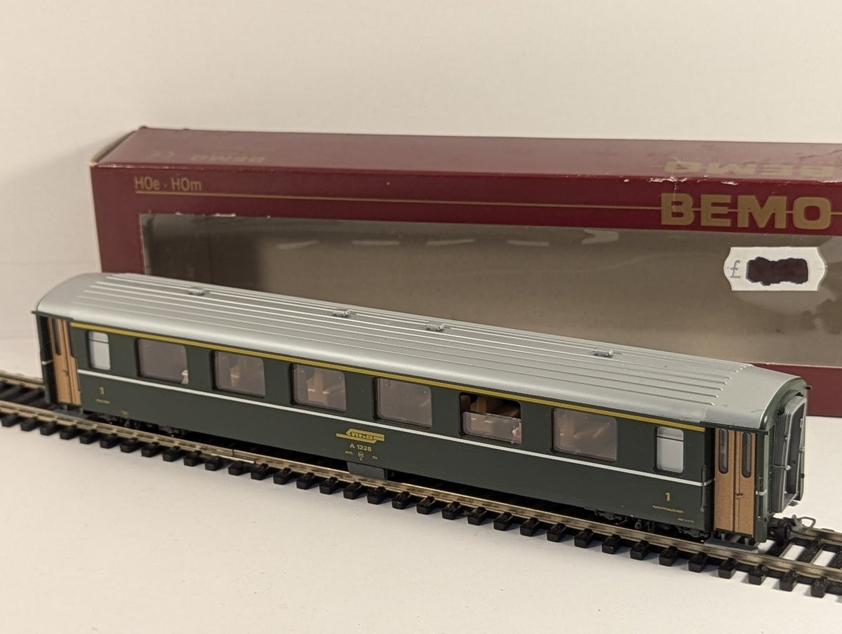 Bemo H0m RhB EW I 1st Class Coach A 1226 Passenger Coach RhB Green 3252 116