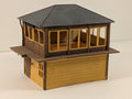 OO Gauge Timber Signal Box Brown and Yellow