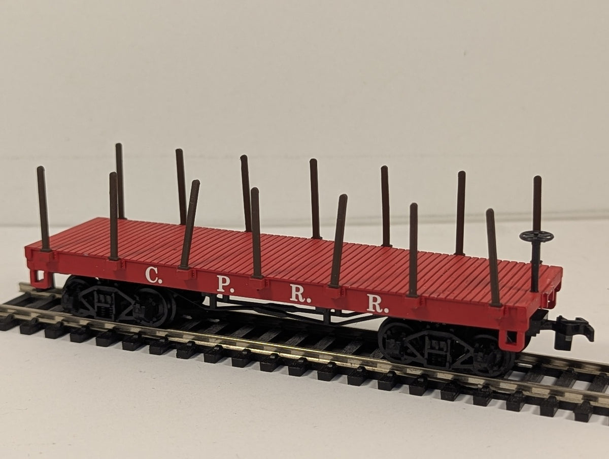 Bachmann HO Gauge 34' Old Time Flat Car Goods Wagon C.P.R.R. Red 72424
