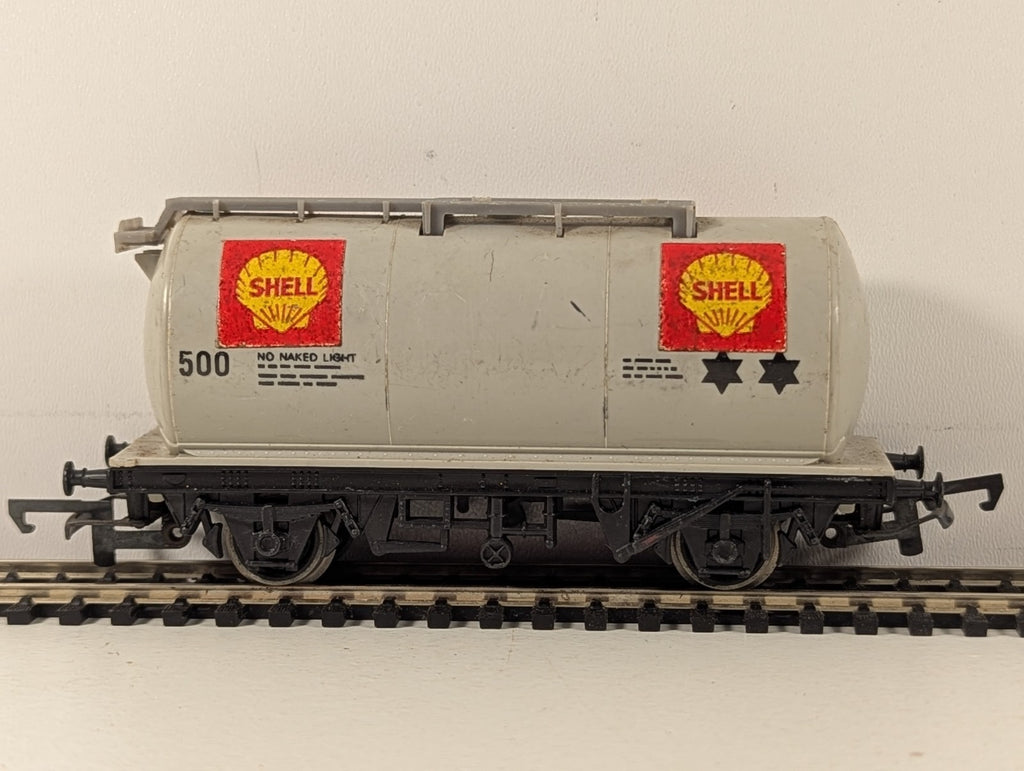 Hornby OO Gauge Shell Tank Wagon 500 Shell Grey