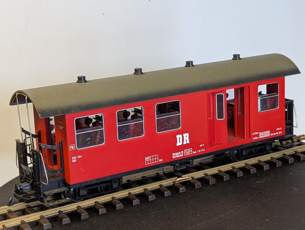 LGB G Gauge 3171 DR Red Combine Passenger/Baggage Car No.902-304