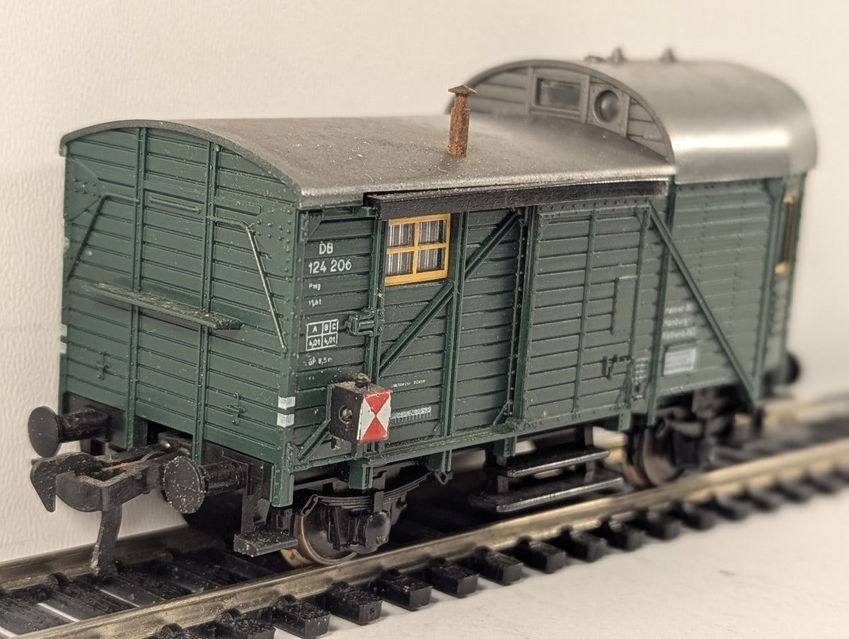 Fleischmann HO Gauge DB Pwg Goods Train Baggage Van 124 206 DB Green 5301
