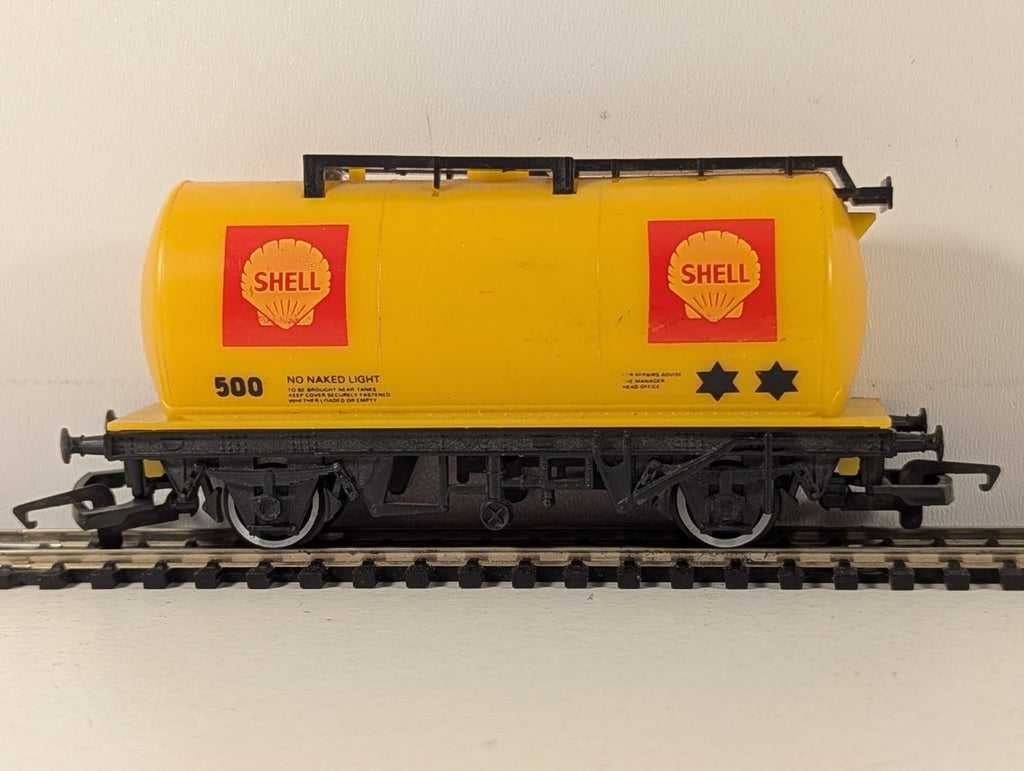 Hornby OO Gauge Shell Tank Wagon Goods Wagon 500 Shell Yellow R127