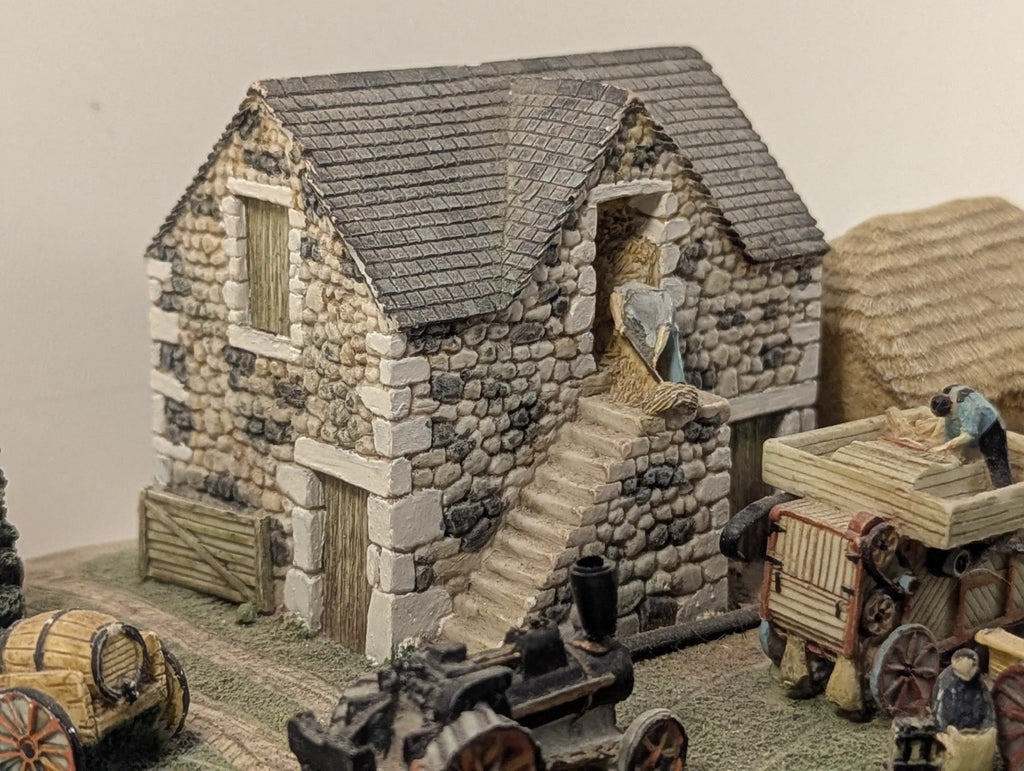 Vintage Danbury Mint Threshing by Alan Mynall Barn Diorama Collectible