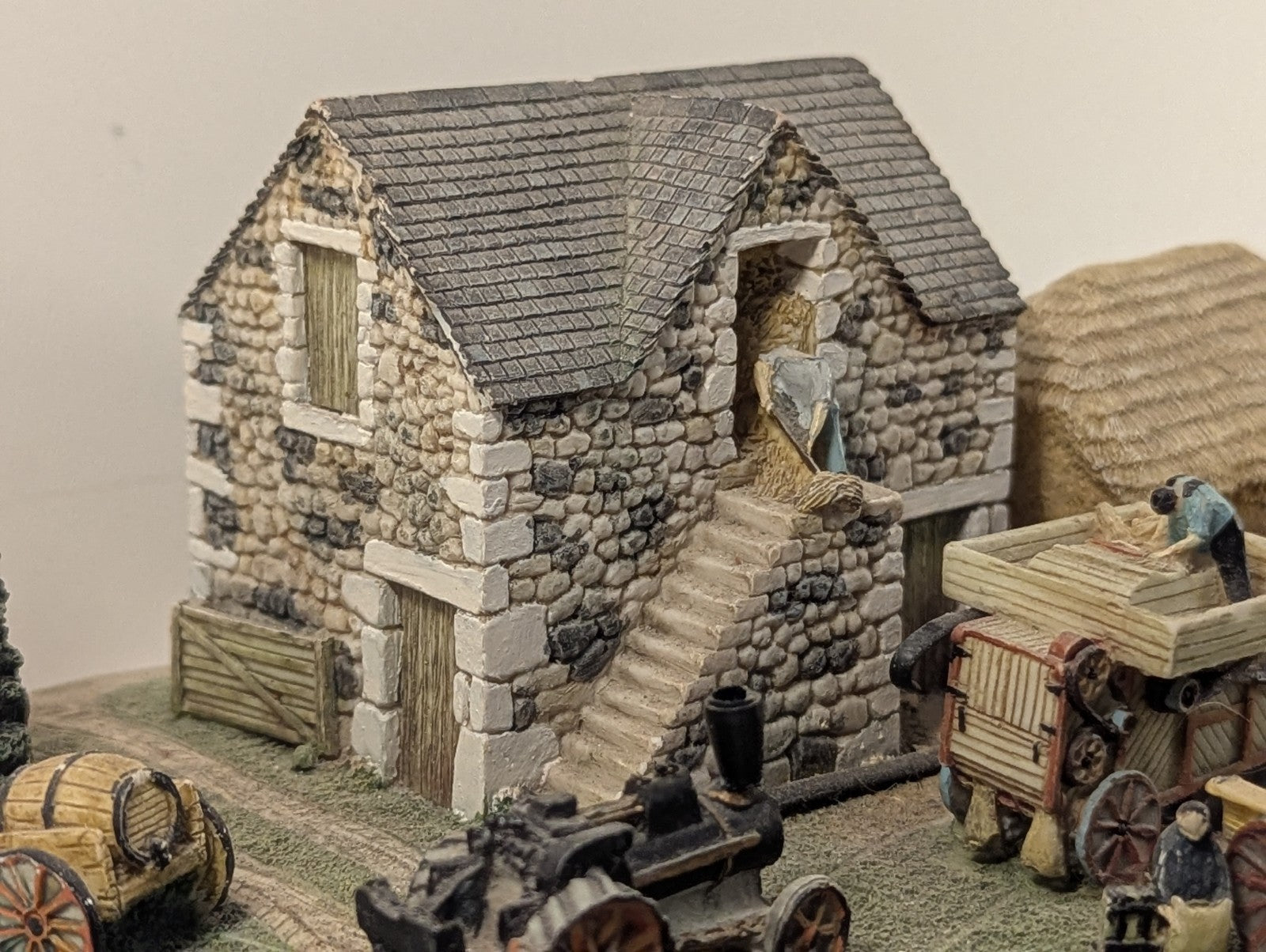 Vintage Danbury Mint Threshing by Alan Mynall Barn Diorama Collectible