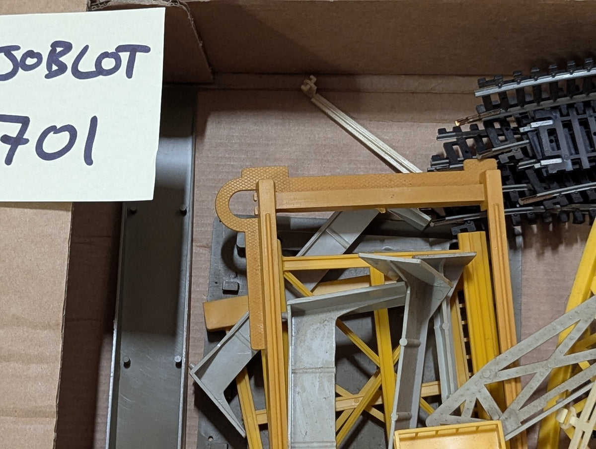 Mixed OO Gauge Model Railway Track, Wagons and Operating Gantry Crane Parts