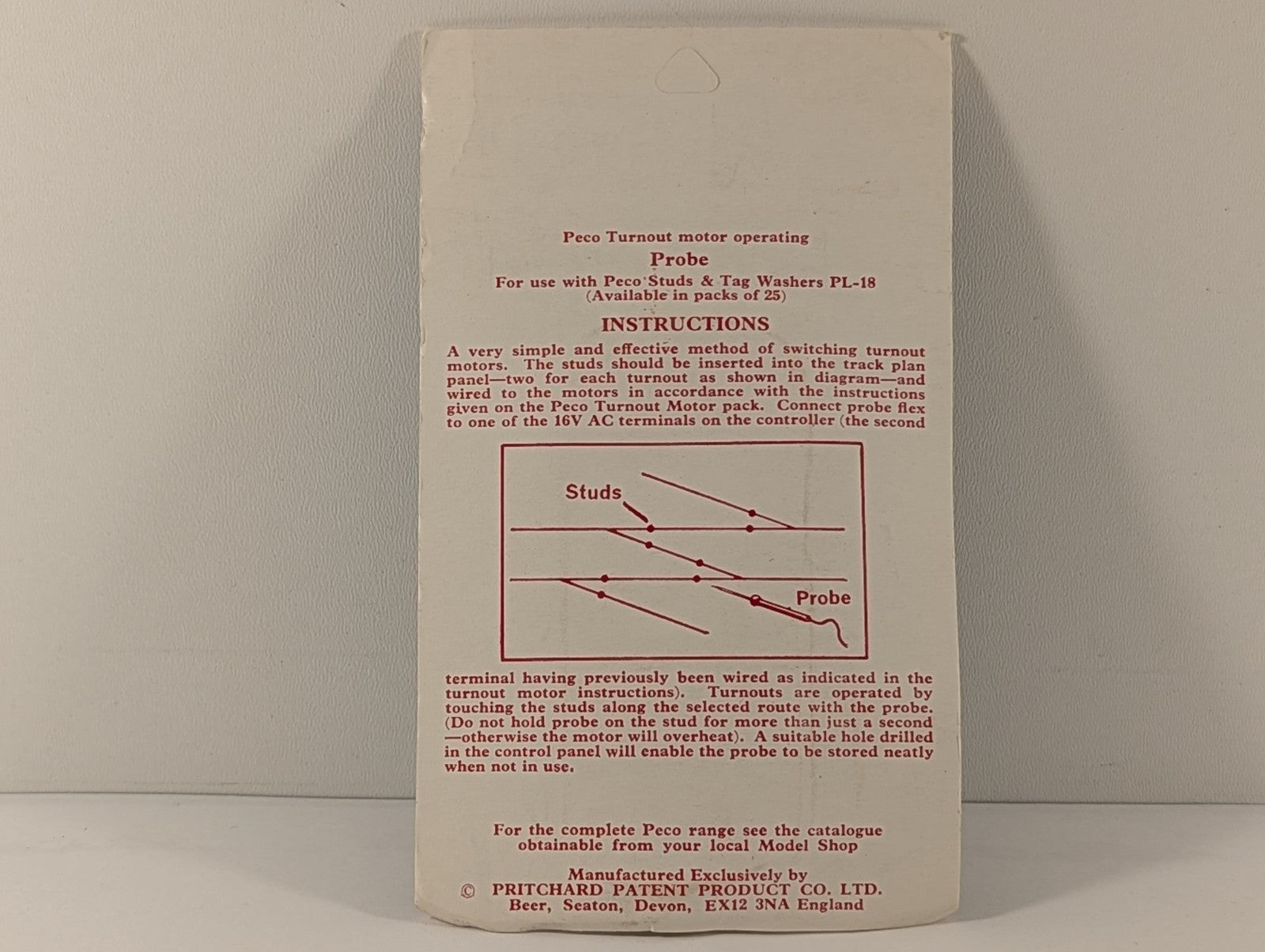Peco PL-17 Turnout Motor Probe for Point Operation OO HO Gauge