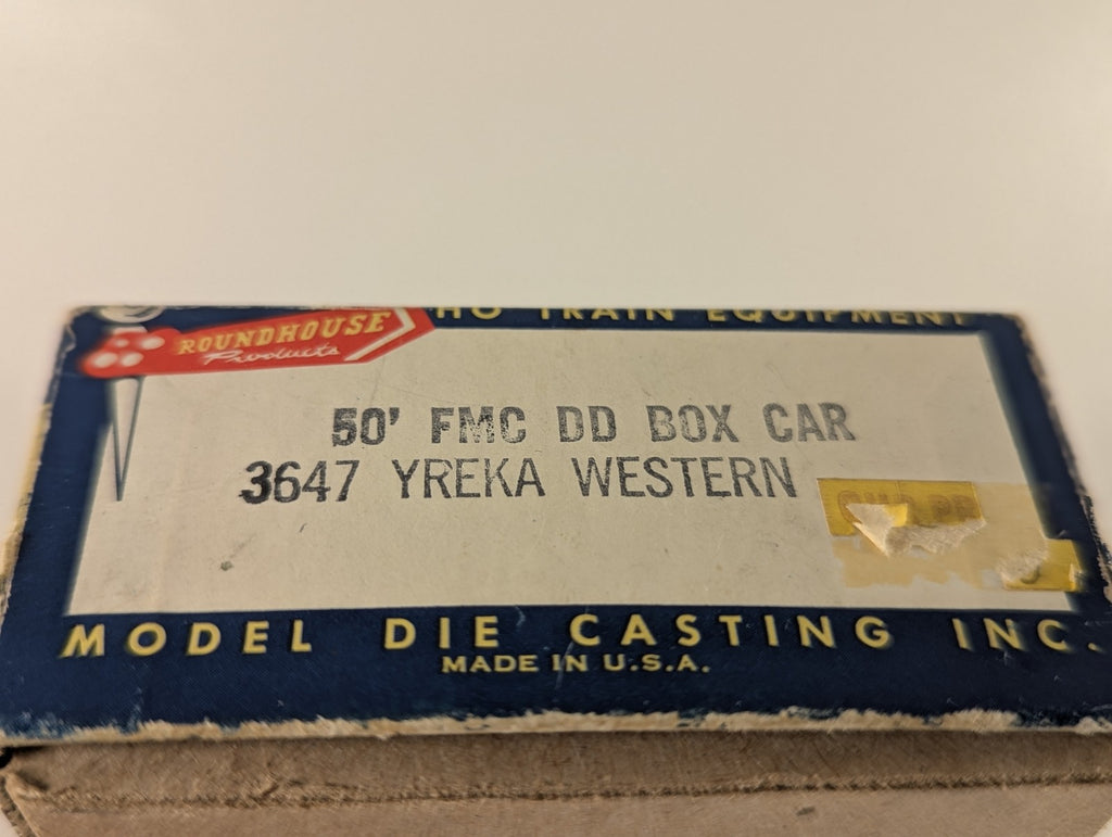 Roundhouse HO Gauge 50' FMC DD Box Car Boxcar 25143 Yreka Western 3647