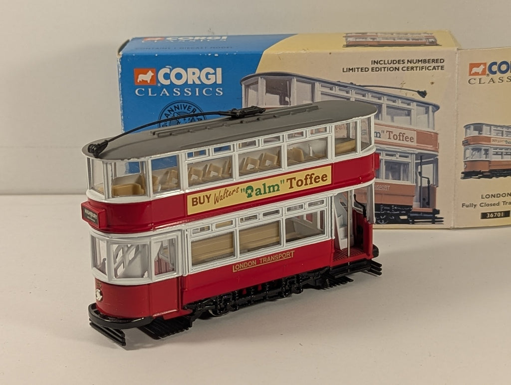 Corgi Classics London Fully Closed Tram Set 35 London Transport Red & White