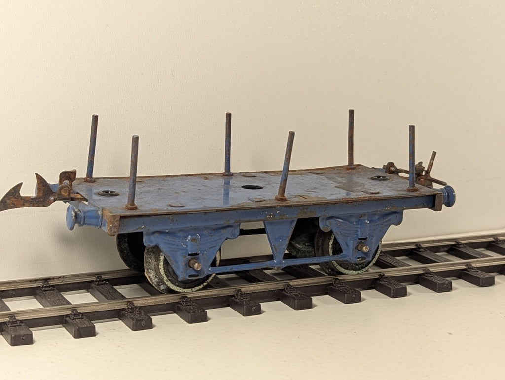 Hornby Series O Gauge Tinplate Stake Wagon Blue