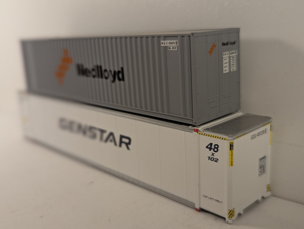 McKean Models HO Scale 40ft Nedlloyd & 48ft Genstar Shipping Containers