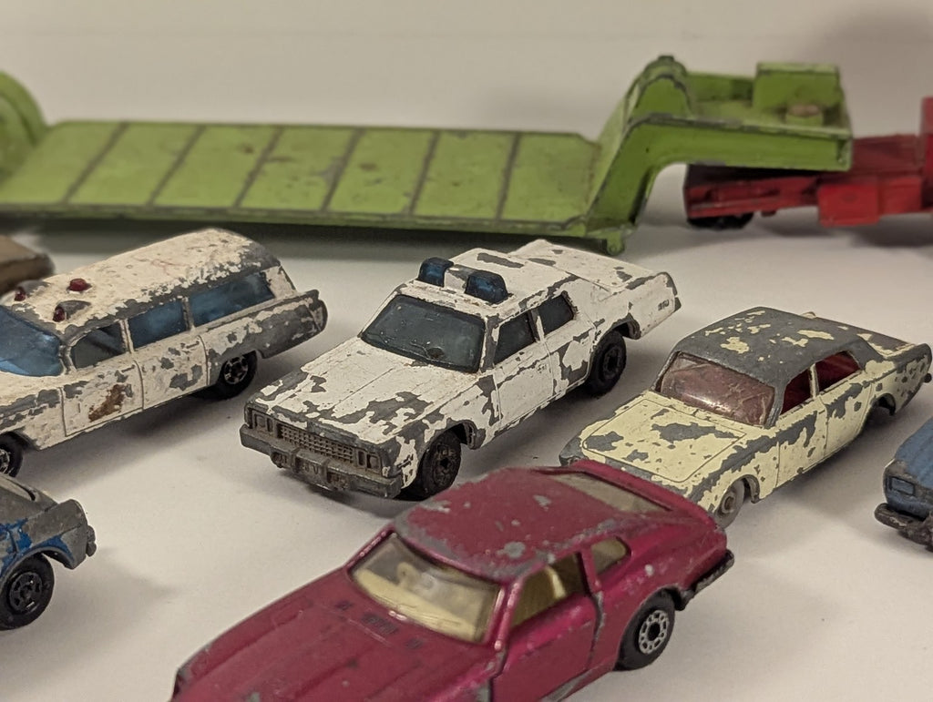 Matchbox Job Lot of Vintage Matchbox Die-Cast Cars and Low Loader Truck