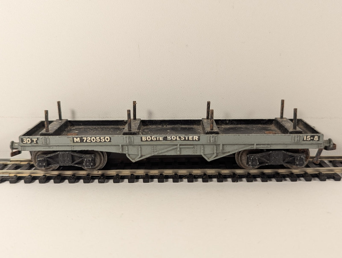 Hornby Dublo OO Gauge 30-Ton Bogie Bolster Wagon Goods Wagon M 720550 BR Grey