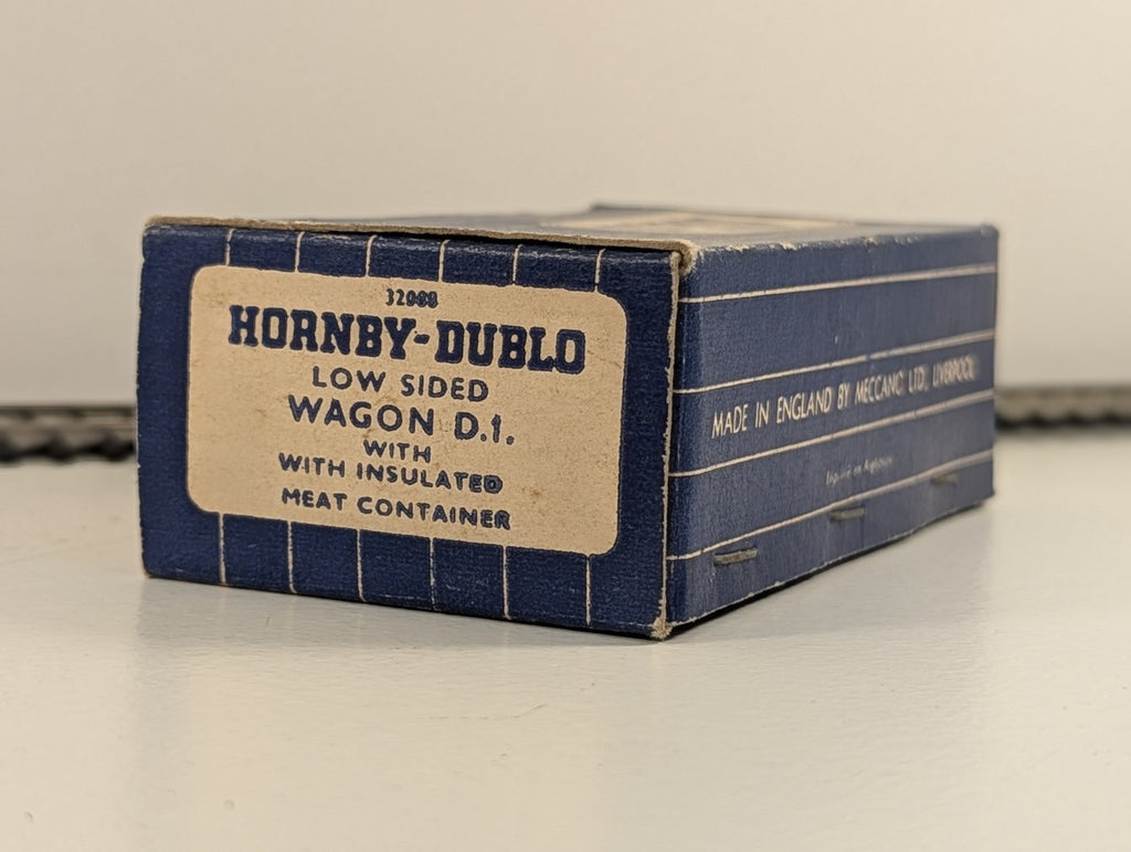 Hornby Dublo 32088 OO Gauge Low-Sided Wagon with White Meat Container - Boxed