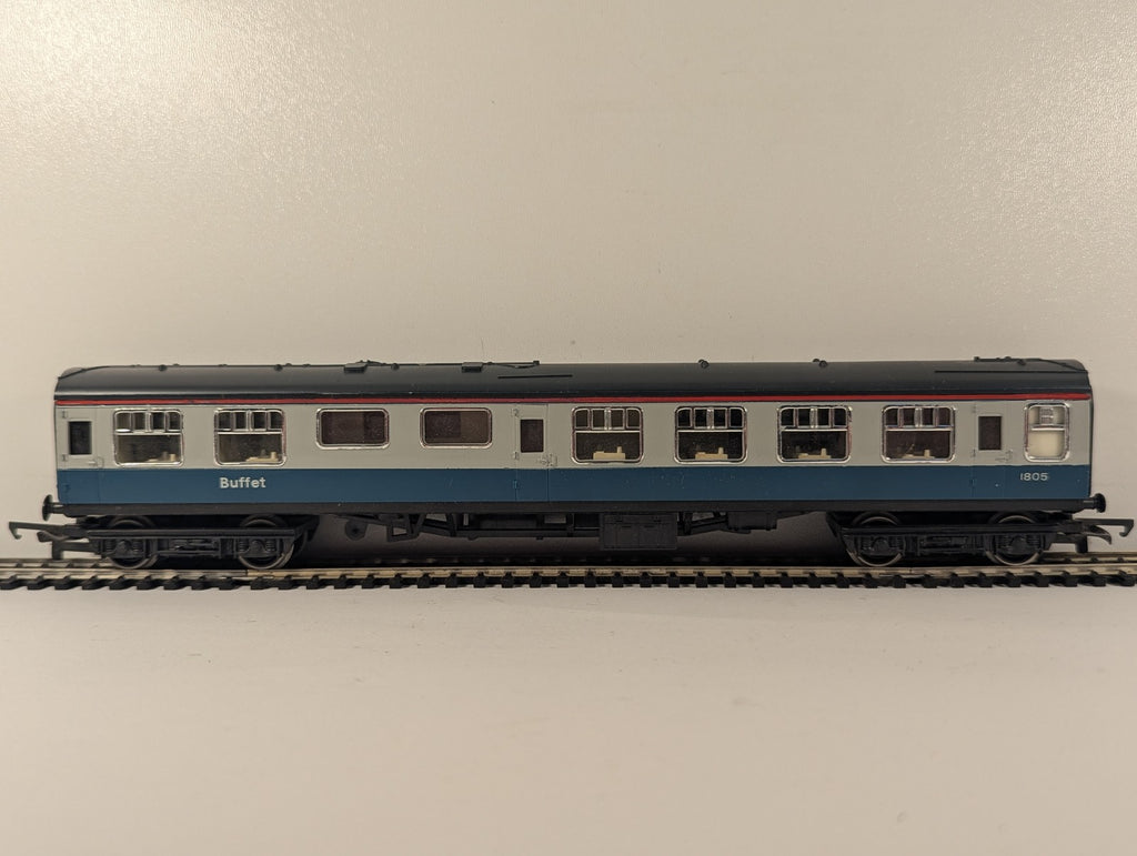 Hornby OO Gauge BR Mk2 Buffet Coach Passenger Coach 1805 BR Blue & Grey R423