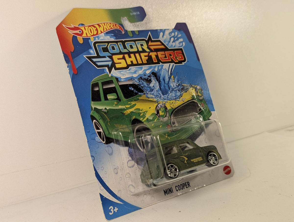 Hot Wheels Color Shifters Mini Cooper Die-cast Vehicle Dark Green / Yellow GVL70