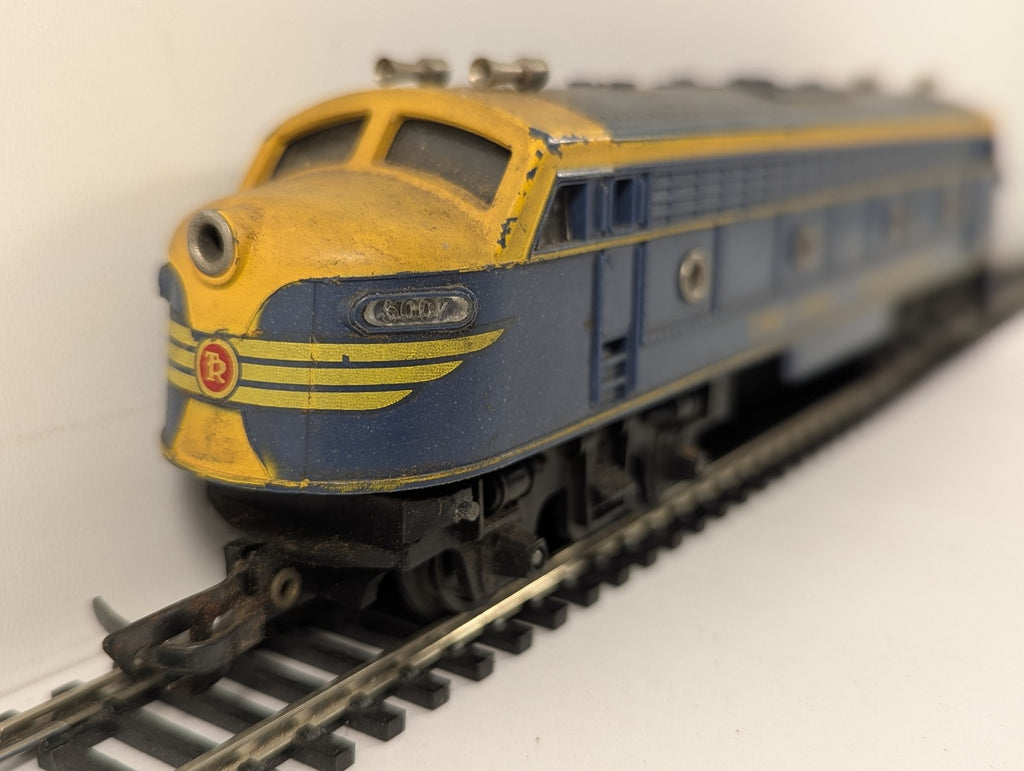 Triang Vista Dome Coach finished in Transcontinental Blue & Yellow livery.