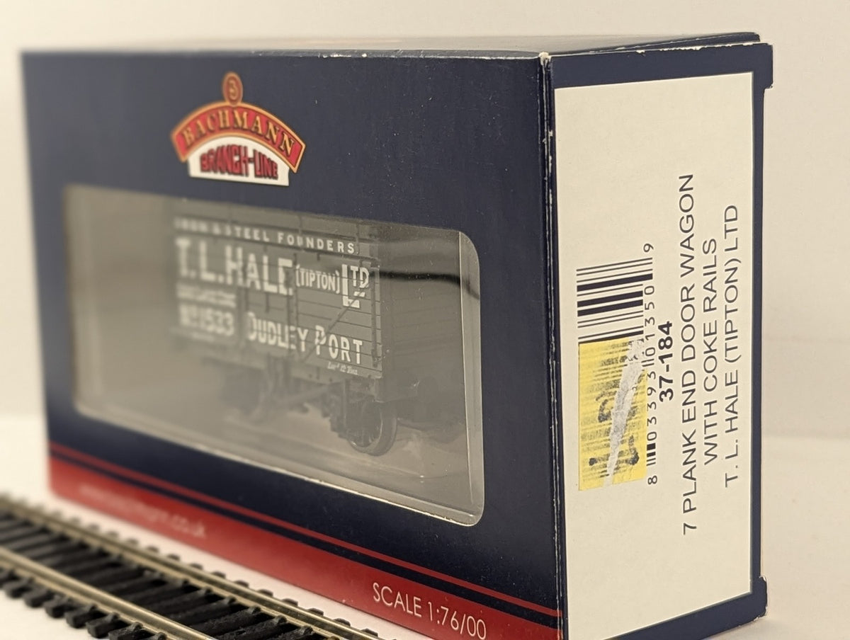 Bachmann OO Gauge 7 Plank End Door Wagon with Coke Rails T. L. Hale (Tipton) Ltd