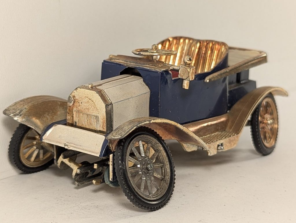 Vintage Veteran Roadster Car Die-cast Model Car Blue / Gold