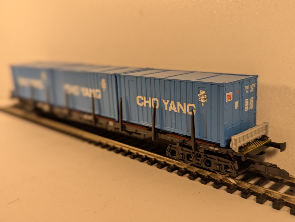 Roco HO Gauge DB Sgis Container Wagon with Cho Yang Containers