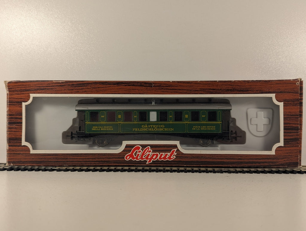 Liliput HO Gauge Gästezug Feldschlösschen Passenger Coach Feldschlösschen Green