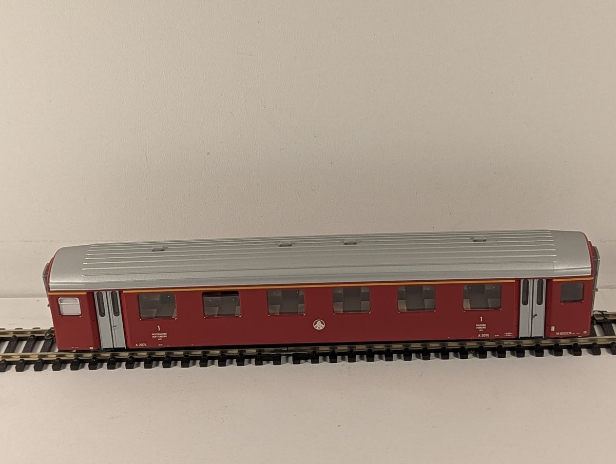 Bemo H0m BVZ EW I First Class Passenger Coach A 2074 BVZ red 3276 504