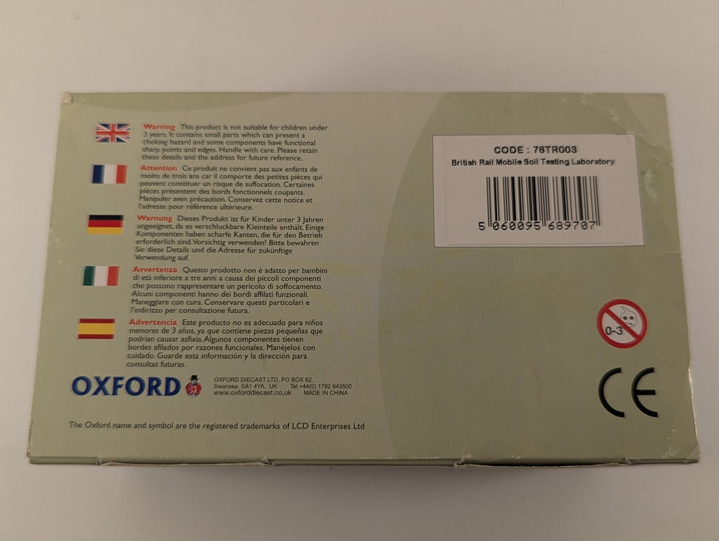 Oxford Diecast 1:76 Scale British Rail Mobile Soil Testing Laboratory Trailer