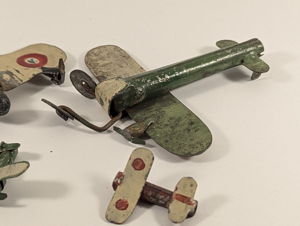 Vintage  Pre-war Tinplate and Die-Cast Model Aeroplanes Group Toy Aeroplanes