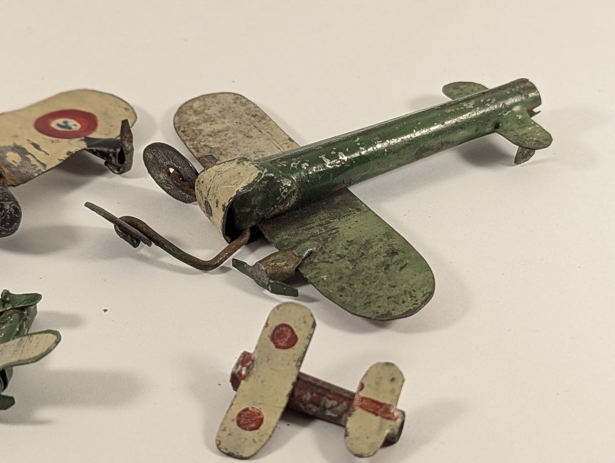 Vintage  Pre-war Tinplate and Die-Cast Model Aeroplanes Group Toy Aeroplanes