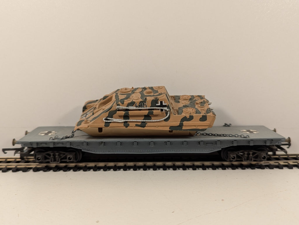 Custom HO Gauge German WW2 Schwerlastwagen with Tank Load