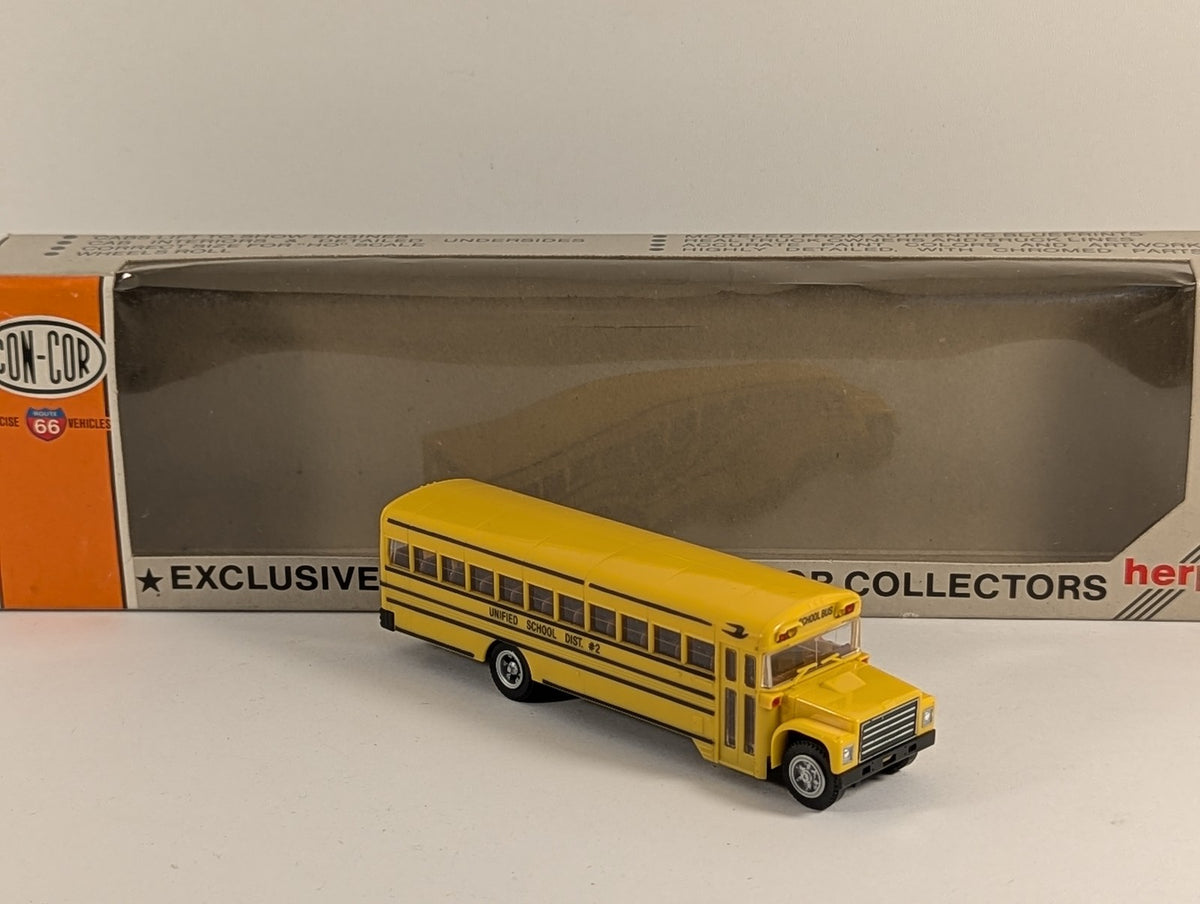 Con-Cor HO Scale Bluebird International School Bus 2 Unified School District #2