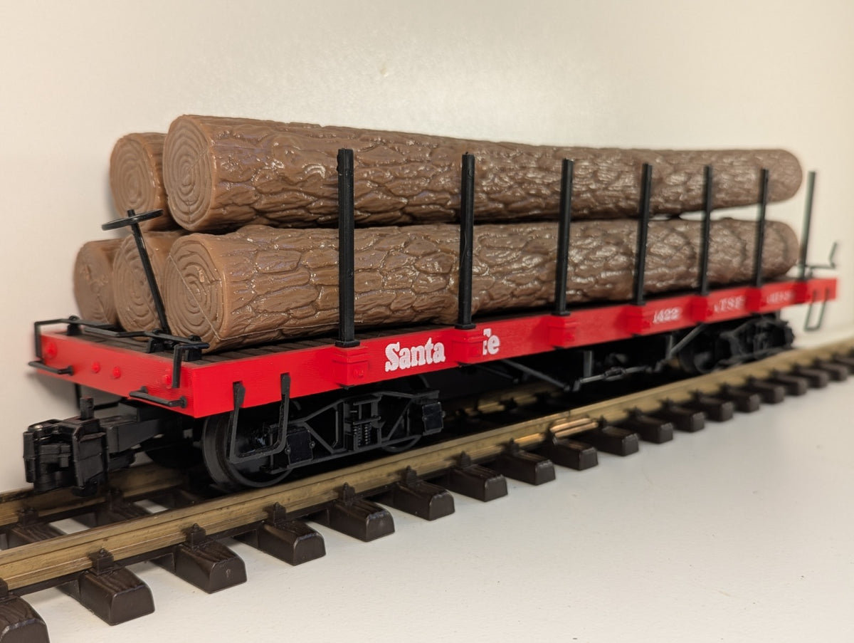 Bachmann Big Haulers 1422 G Scale Santa Fe Flat Car with Log Load