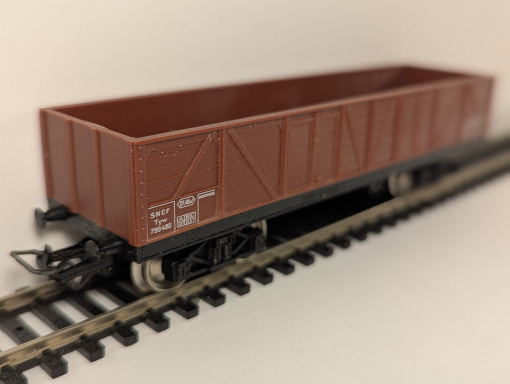 Jouef HO Gauge Tombereau à bogies T.P. Goods Wagon 799480 SNCF Brown 6500 B