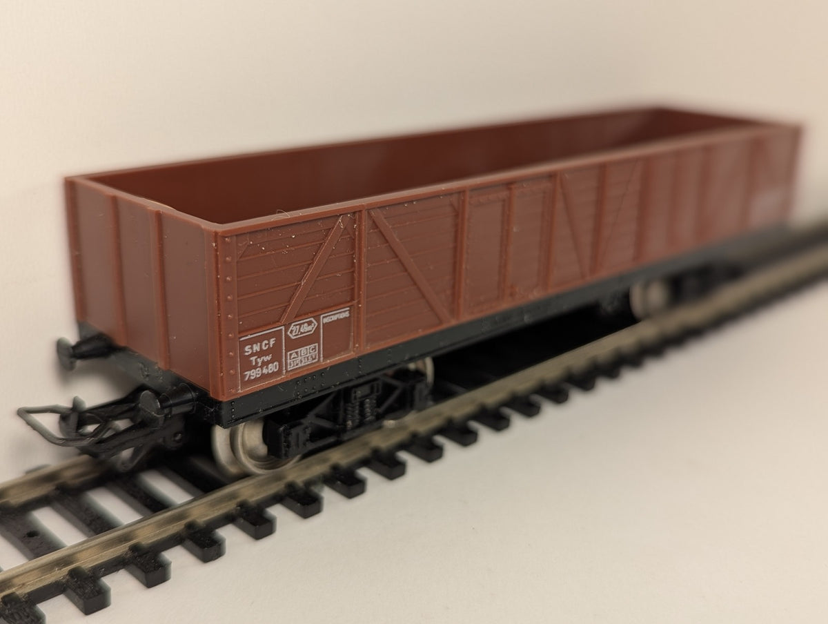Jouef HO Gauge Tombereau à bogies T.P. Goods Wagon 799480 SNCF Brown 6500 B