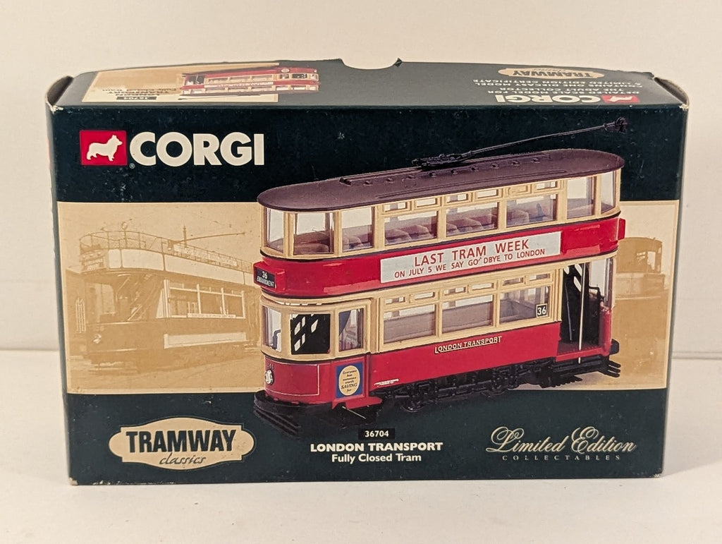 Corgi 1:64 London Transport Fully Closed Tram - Last Tram Week Die-cast Tram 284
