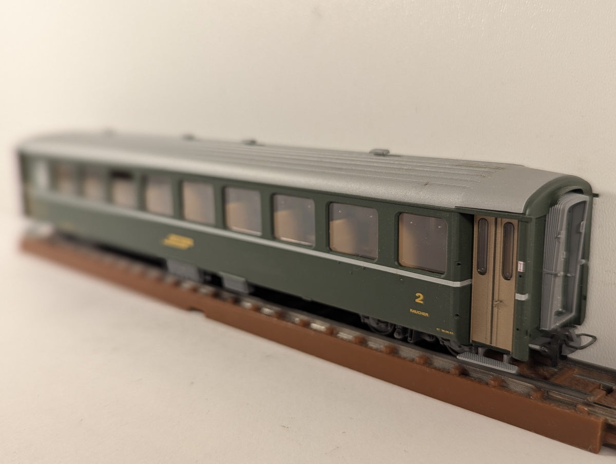 Bemo H0m RhB 2nd Class Passenger Coach B 2373 RhB Green 3250 113