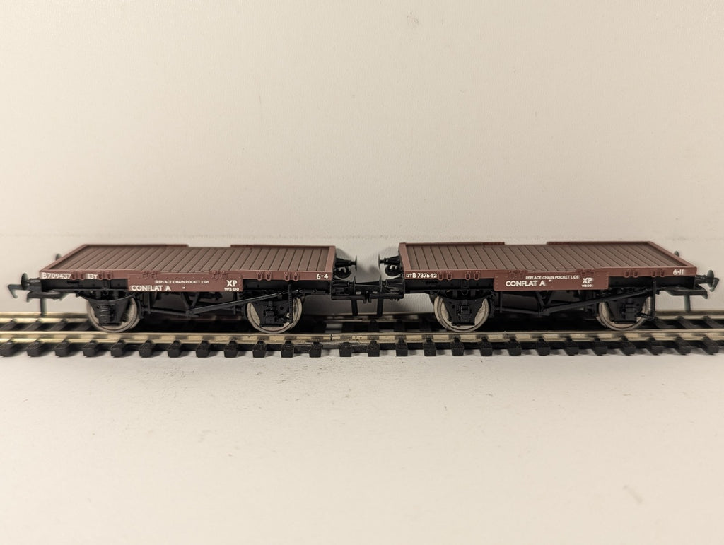 Bachmann OO Gauge BR Bauxite Conflat A Wagons (Pair) Freight Wagon