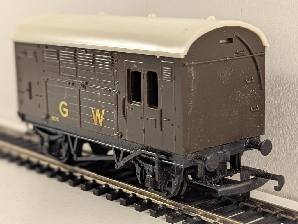 Hornby  R.123 GWR Horse Box Goods Wagon 505 GWR Brown