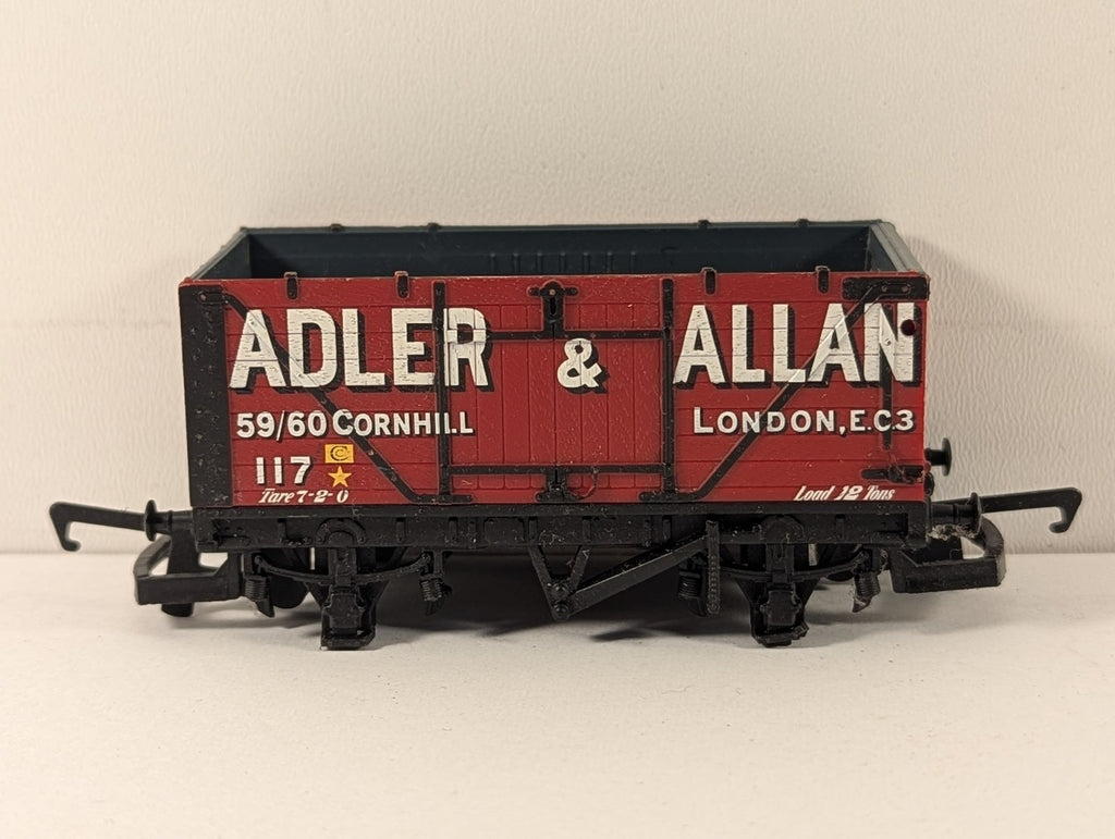 Hornby OO Gauge Adler & Allan 7 Plank Wagon Goods Wagon 117 Adler & Allan Red