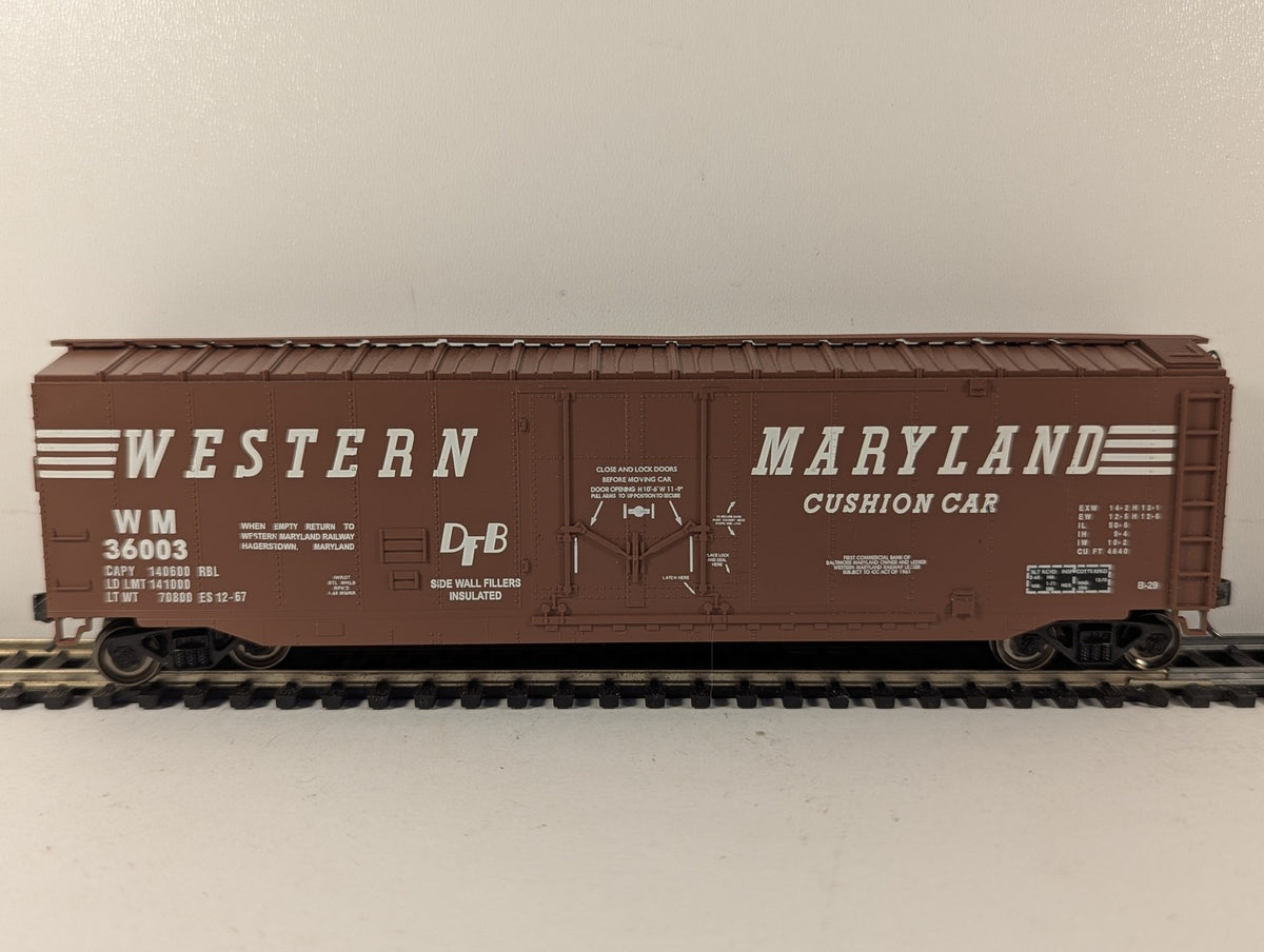 Bachmann HO Gauge 50ft Cushion Underframe Boxcar WM 36003 Western Maryland