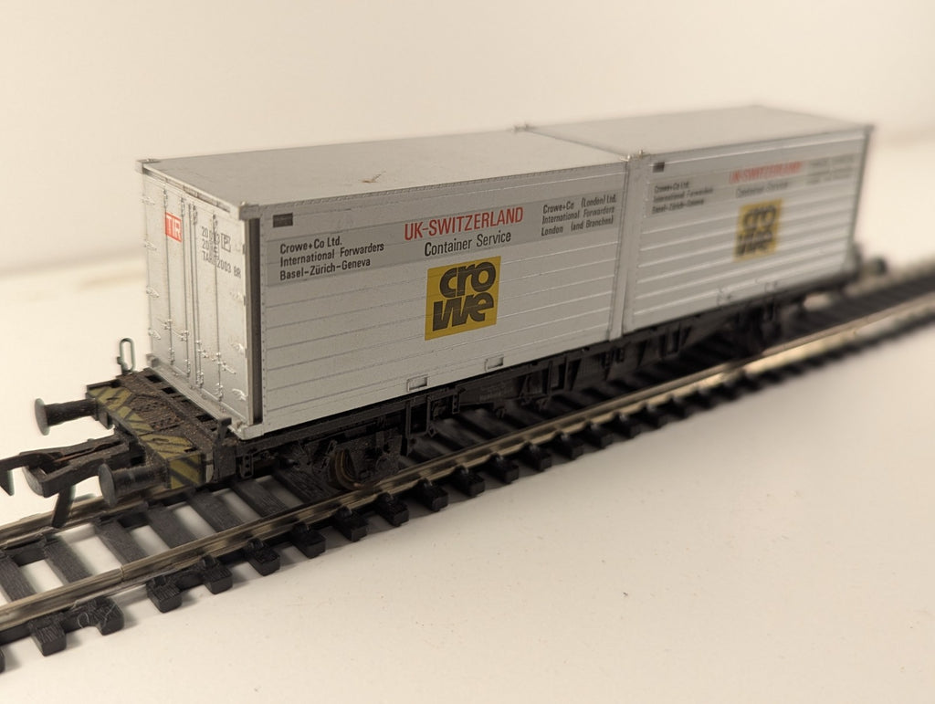 Fleischmann 5235 HO Flat Wagon With Crowe & Co Containers