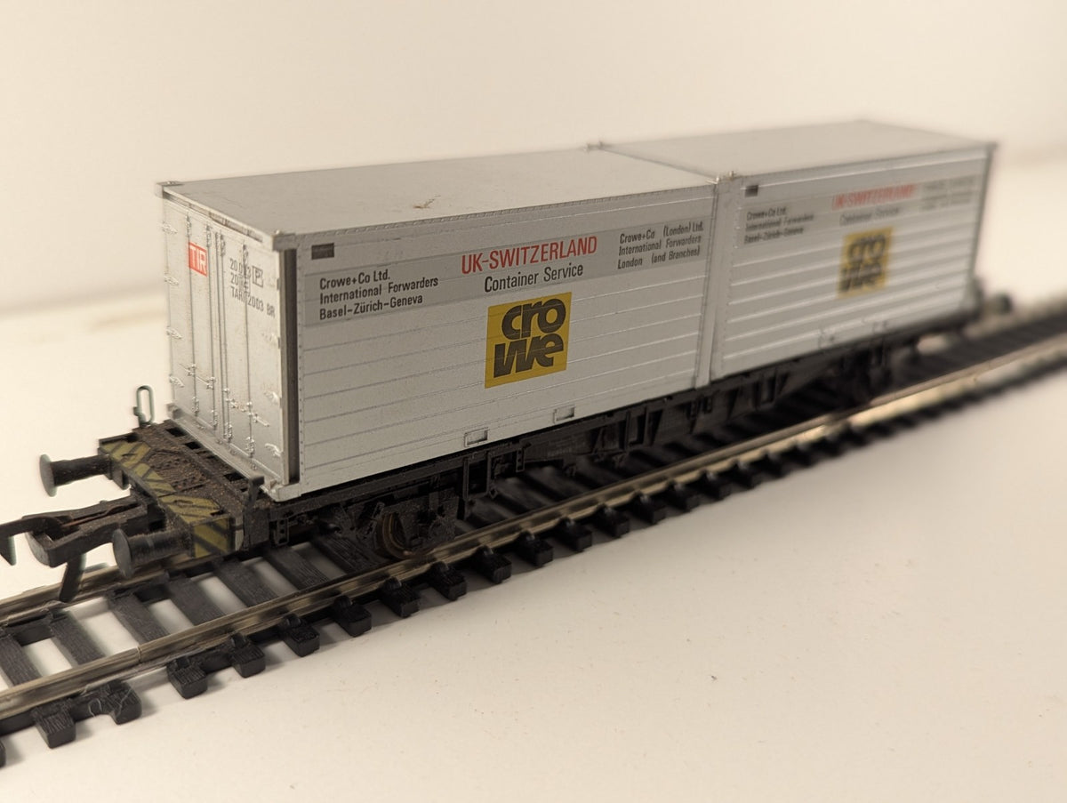 Fleischmann 5235 HO Flat Wagon With Crowe & Co Containers