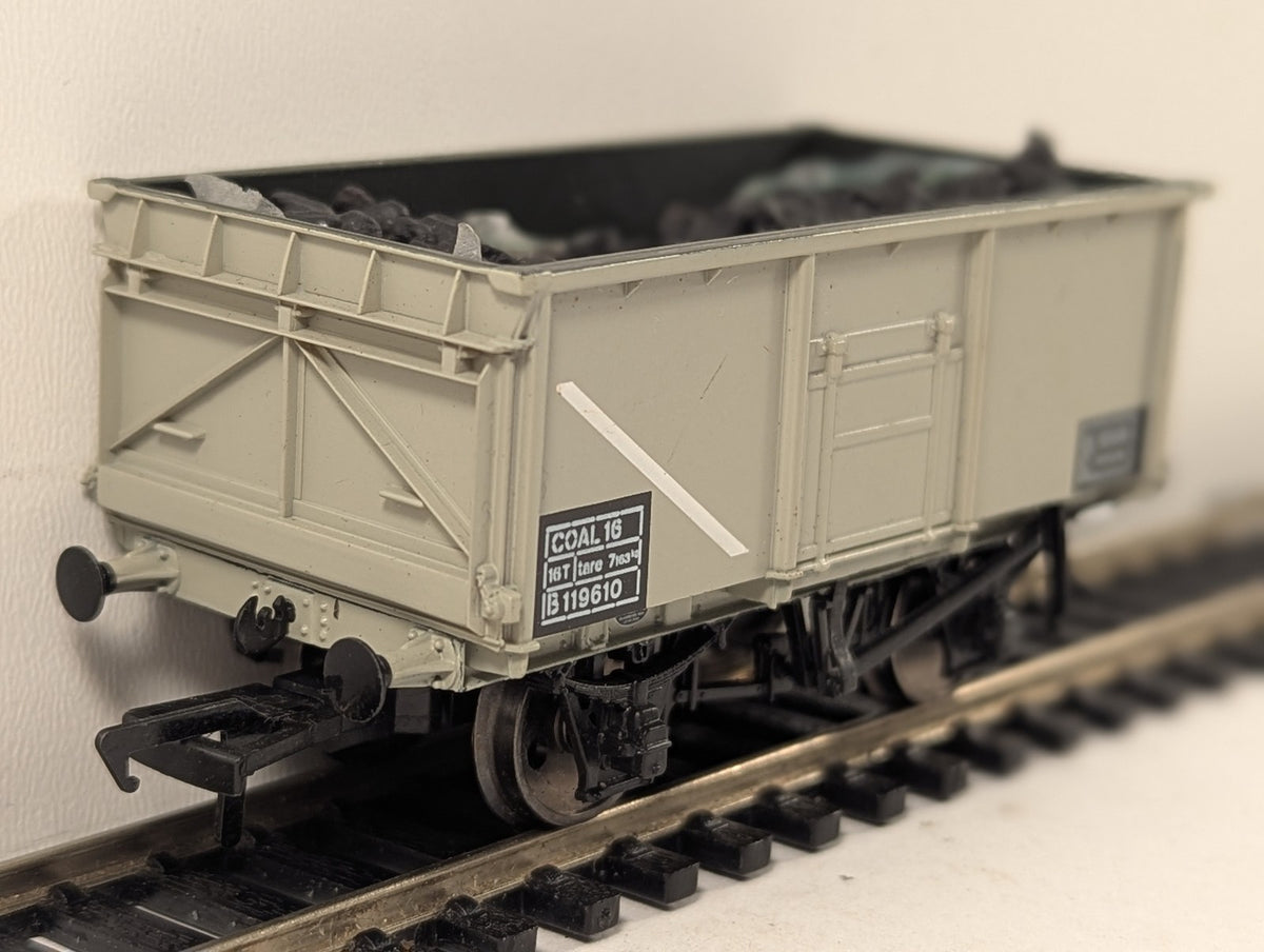 Bachmann OO Gauge 16 Ton Steel Mineral Wagon Goods Wagon B119610 BR Grey