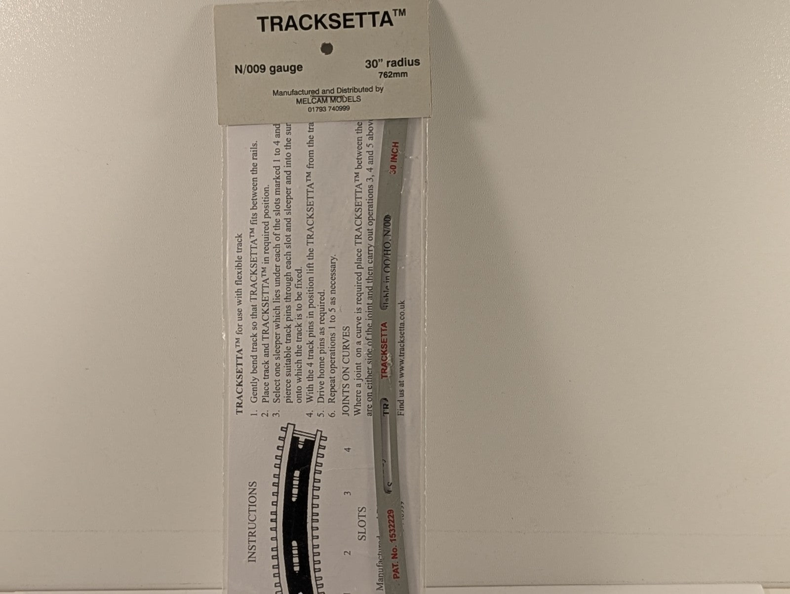 Tracksetta 30 Inch Radius N Gauge Track Laying Template
