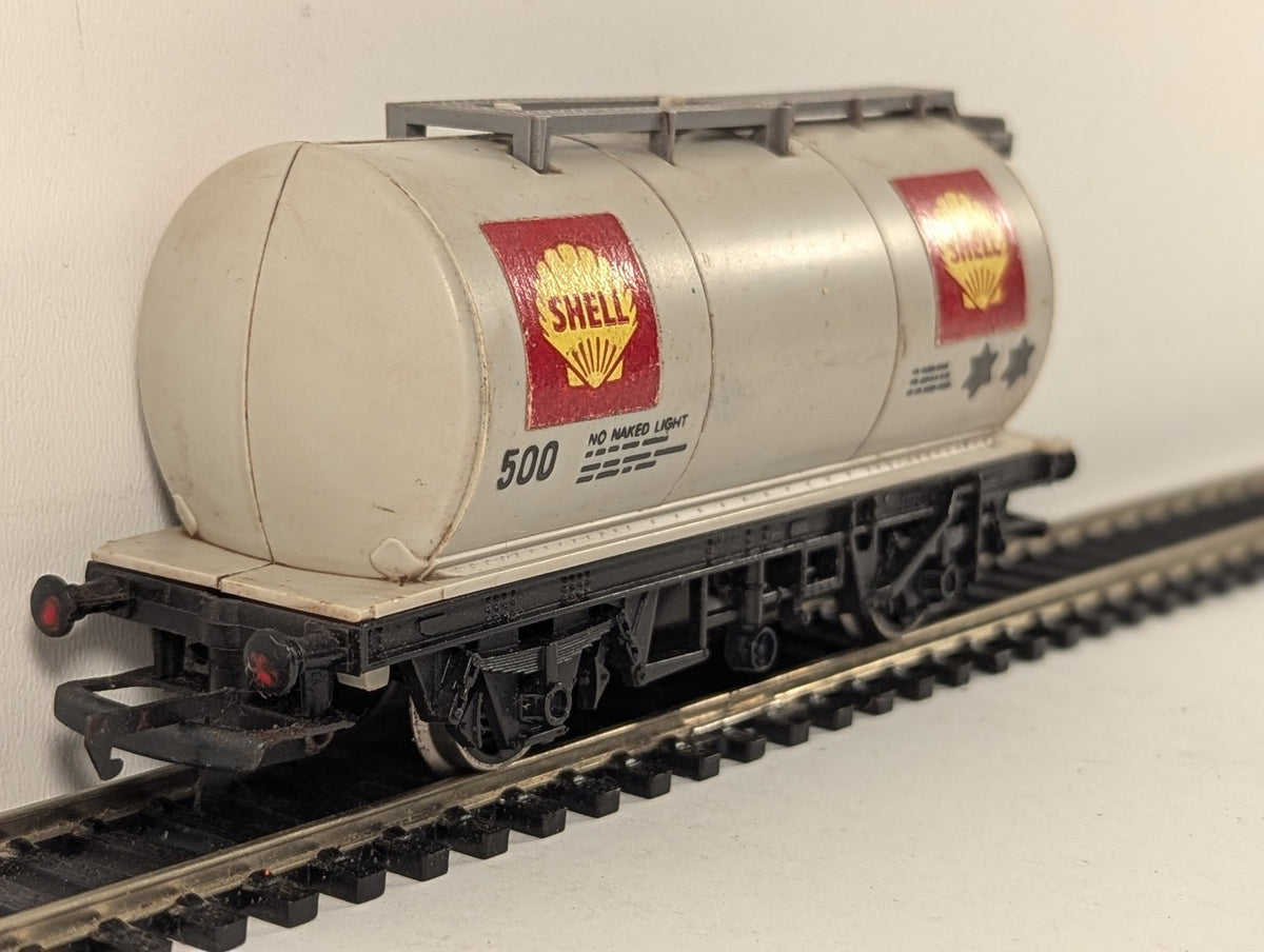 Hornby OO Gauge Shell Tank Wagon Rolling Stock 500 Shell Grey R127