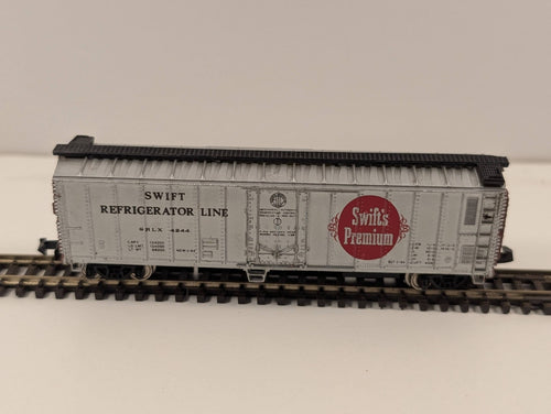 Bachmann N Gauge 51’ Steel Refrigerator Car – Swift’s Premium (SRLX 4244)